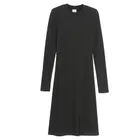Cool Club, Rochie cu maneca lunga pentru fete, din tricot striat, negru