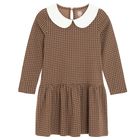 Cool Club, Rochie cu maneca lunga pentru fete, maro
