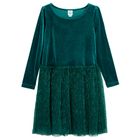 Cool Club, Rochie cu maneca lunga pentru fete, verde