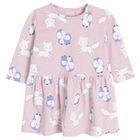 Cool Club, Rochie cu maneca lunga pentru fete, violet, imprimeu pinguini, vulpite
