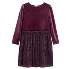 Cool Club, Rochie cu maneca lunga pentru fete, violet inchis