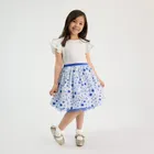 Cool Club, Rochie cu maneca scurta pentru fete, alb-albastru