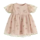 Cool Club, Rochie cu maneca scurta pentru fete, bej