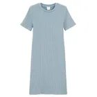 Cool Club, Rochie cu maneca scurta pentru fete, din tricot striat, albastru