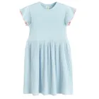 Cool Club, Rochie cu maneca scurta pentru fete, din tricot striat, albastru