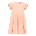 Cool Club, Rochie cu maneca scurta pentru fete, din tricot striat, portocaliu