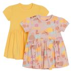 Cool Club, Rochie cu maneca scurta pentru fete, galben, roz, set, 2 buc.