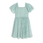 Cool Club, Rochie cu maneca scurta pentru fete, verde-menta, imprimeu frunze
