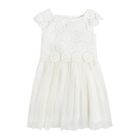 Cool Club, Rochie cu maneci scurte pentru fete, alba, dantela