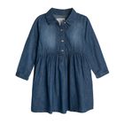Cool Club, Rochie de blugi cu maneca lunga pentru fete, denim, cu guler