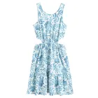 Cool Club, Rochie fara maneci pentru fete, alb-albastru