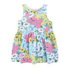 Cool Club, Rochie fara maneci pentru fete, albastru, imprimeu flori
