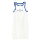 Cool Club, Rochie fara maneci pentru fete, din tricot striat, alb
