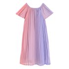 Cool Club, Rochie plisata cu maneca scurta pentru fete, mov-roz
