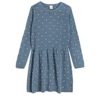 Cool Club, Rochie tricotata cu maneca lunga pentru fete, albastru, cu buline