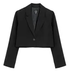 Cool Club, Sacou pentru fete, crop top, negru