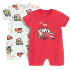 Cool Club, Salopeta rompers pentru baieti, mix, imprimeu Cars, set, 2 buc.