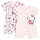 Cool Club, Salopeta rompers pentru fete, roz, imprimeu Hello Kitty, set, 2 buc.