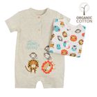 Cool Club, Salopete rompers din bumbac organic pentru bebelusi, mix de culori, imprimeu Fisher-Price, set 2 buc.