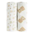 Cool Club, Scutece din tetra pentru bebelusi, 70-80 cm, ecru, set, 2 buc.