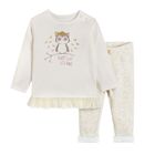 Cool Club, Set fete, bluza cu maneca lunga si colanti, imprimeu bufnita