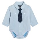 Cool Club, Set pentru baieti, Body cu maneca lunga, Cravata pentru baieti, albastru, bleumarin