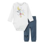 Cool Club, Set pentru baieti, body cu maneca lunga, pantaloni, mix de culori, imprimeu Mickey Mouse