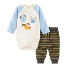 Cool Club, Set pentru baieti, body cu maneca lunga, pantaloni trening, mix de culori, imprimeu catei
