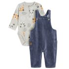 Cool Club, Set pentru baieti, Body cu maneca lunga, Salopeta, bumbac organic, mix