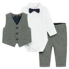 Cool Club, Set pentru baieti, Body cu maneca lunga, Vesta, Pantaloni din textil, mix