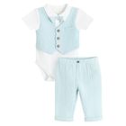 Cool Club, Set pentru baieti, Body cu maneca scurta, Pantaloni din textil din muselina, mix