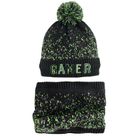 Cool Club, Set pentru baieti, Caciula cu pompon, Fular circular, negru