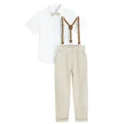 Cool Club, Set pentru baieti, Camasa cu maneca scurta, Pantaloni din textil, Bretele, mix