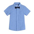 Cool Club, Set pentru baieti, camasa cu maneca scurta, papion, albastru-bleumarin