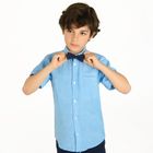 Cool Club, Set pentru baieti, Camasa cu maneca scurta, Papion, albastru-bluemarin