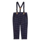 Cool Club, Set pentru baieti, Pantaloni cu bretele din material textil, bleumarin