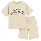 Cool Club, Set pentru baieti, Tricou, Pantaloni scurti, bej