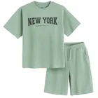 Cool Club, Set pentru baieti, Tricou, Pantaloni scurti, kaki