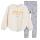 Cool Club, Set pentru fete, Bluza, Colanti, ecru-violet
