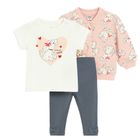 Cool Club, Set pentru fete, Bluza, cu capse, Tricou, Colanti, mix