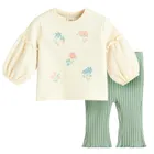 Cool Club, Set pentru fete, Bluza cu maneca lunga, Colanti din tricot striat, mix