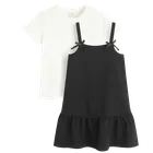 Cool Club, Set pentru fete, Bluza cu maneca scurta, Rochie cu bretele, mix