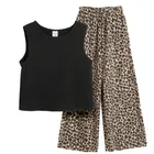 Cool Club, Set pentru fete, Bluza fara maneci, Pantaloni din textil, wide, mix