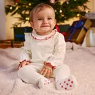 Cool Club, Set pentru fete, Body cu maneca lunga, Colanti, ecru