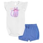 Cool Club, Set pentru fete, Body cu maneca scurta, Pantaloni scurti, alb, violet