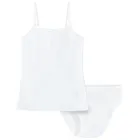 Cool Club, Set pentru fete, Maiou, Chilotei, din tricot striat, alb