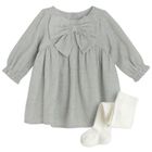 Cool Club, Set pentru fete, Rochie cu maneca lunga pentru fete, Dresuri, gri, ecru