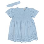 Cool Club, Set pentru fete, Rochie cu maneca scurta pentru fete, Bentita, albastru