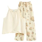 Cool Club, Set pentru fete, Top, Pantaloni din textil, wide, bej