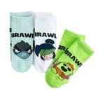 Cool Club, Sosete talpici pentru baieti, mix, set, 3 buc., imprimeu Brawl Stars
